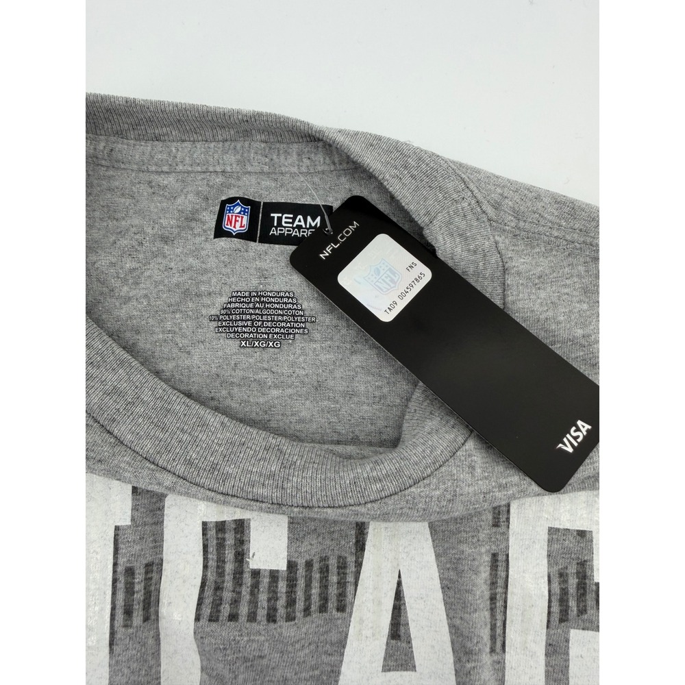 Chicago Bears Long Sleeve T Shirt Mens XL Gray NFL Team Apparel NWT Graphic Tee - Picture 4 of 7